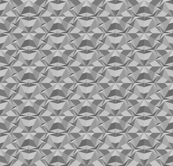 Seamless geometric 3D texture with extrusion effect. Gray polygonal pattern with concrete surface effect. Vector illustration for background wallpaper interior textile wrapping paper and print design.