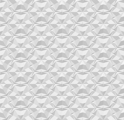 Light gray polygonal seamless paper pattern. Repeating geometric texture with extrusion effect. 3D vector illustration with origami effect for background, wallpaper, interior, wrapping paper.