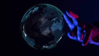Global network concept. 3D rendering