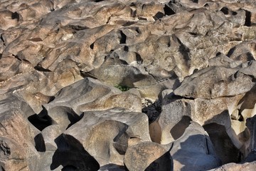 Naturally eroded rock formations at Nighoj, near Pune India.