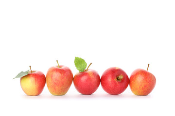 Sweet red apples isolated on white background