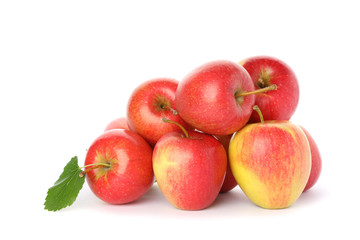 Pile of red apples isolated on white background