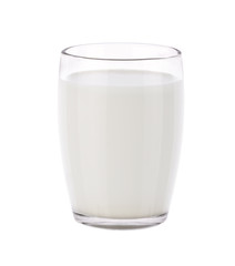 glass of milk on white background