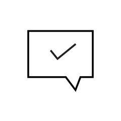 Message confirmation, accept message, chat bubbles message icon vector illustration on a white background.
