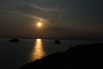 Gardasee Langzeitbelichtung bei Sonnenuntergang