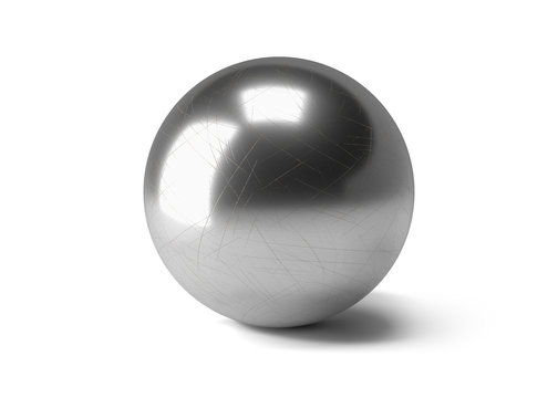 metal ball 3D model. chrom circle 3d render.  single bearing 3d image.