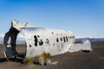 Abandoned plane wreck  on Solheimasandur beach, Iceland