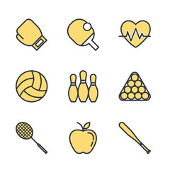 Premium set of sport line icons. Modern outline style icon collection for graphic and web design. sport symbol vector sign isolated on white background.