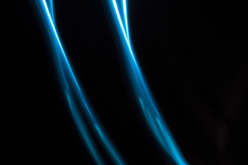 blue  light lines on a black background