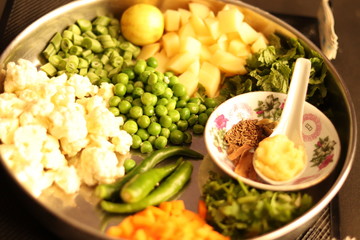 Prep work for veg biriyani