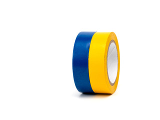 yellow adhesive tape isolated on white background