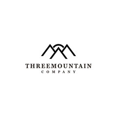 Bold and clean logo design of mountain with white background - EPS10 - Vector