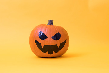 halloween pumpkins in color background