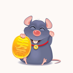 Lucky Rat Bringing Wealth,Happy Chinese New Year,Year of the Rat
