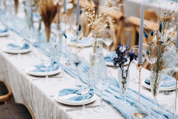 Fototapeta premium Amazing wedding table decoration & wedding table setting