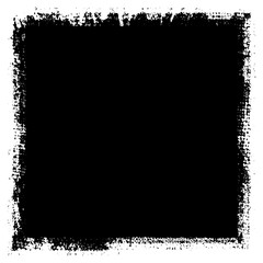 Grunge background black rectangular isolated on white background