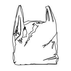plastic bag contour vector illustration isolated