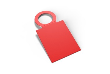 Bottle blank label and hang tag for branding and mock up. 3d render illustration.