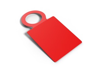 Bottle blank label and hang tag for branding and mock up. 3d render illustration.