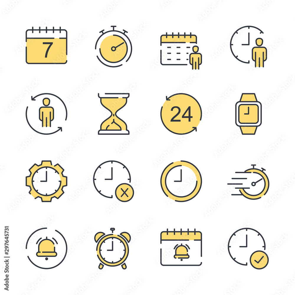 Leinwandbilder simple set icon template color editable. time management pack symbol vector sign isolated on white b