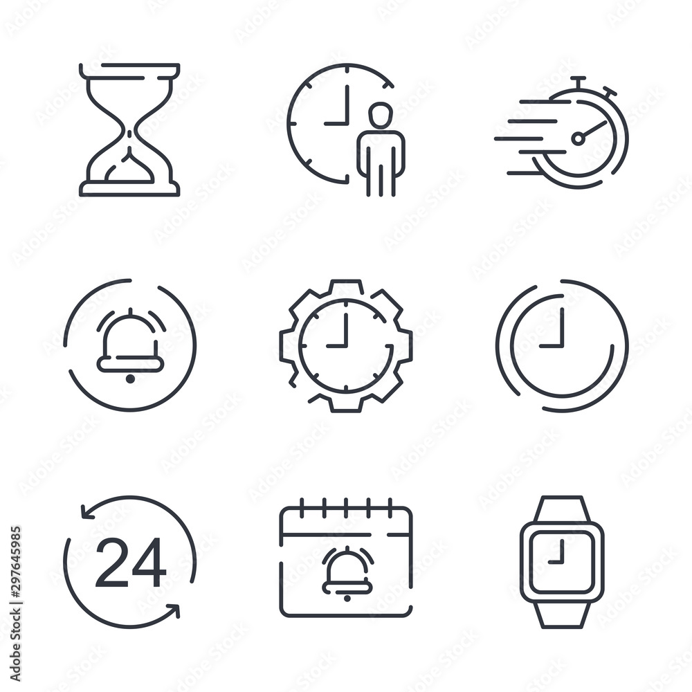 Poster Simple Set icon template color editable. Time Management pack symbol vector sign isolated on white background illustration for graphic and web design.
