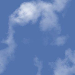 White clouds and blue sky seamless stock illustration.