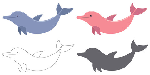 Dolphin, vector sea animal
