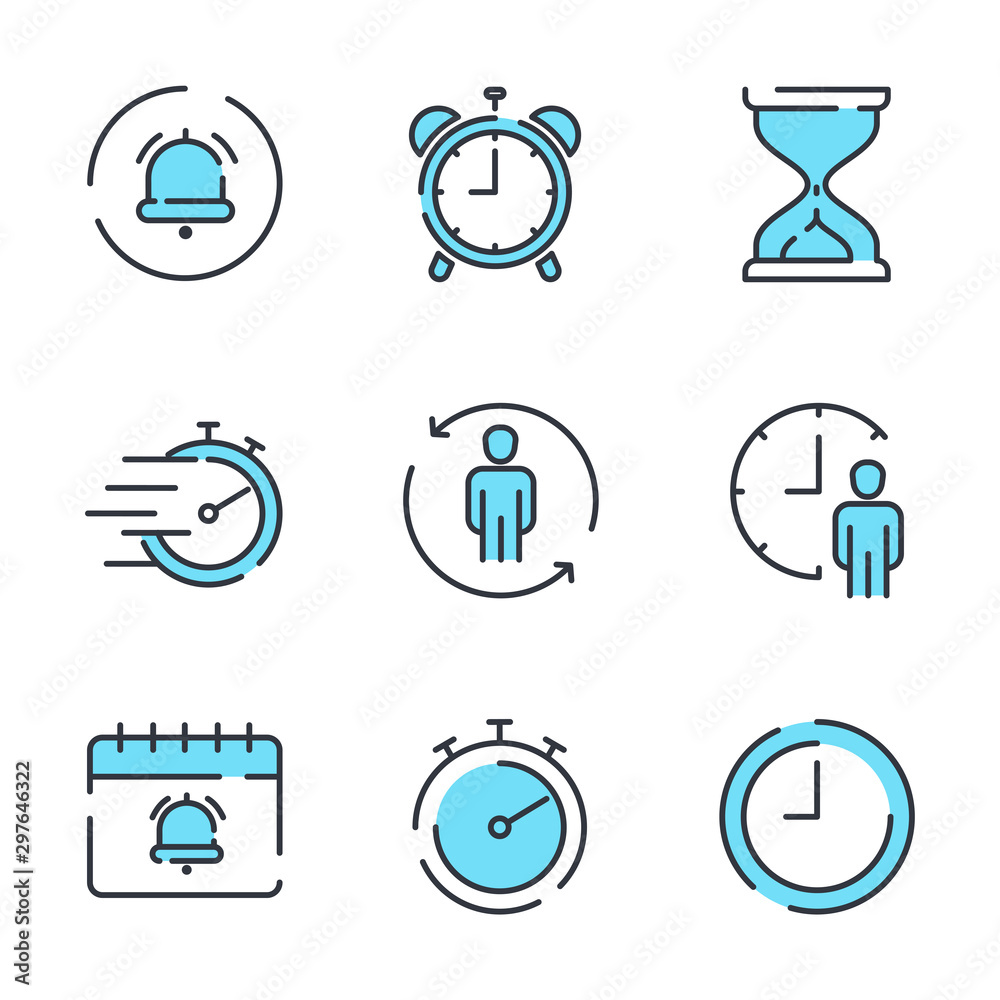 Leinwandbilder Simple Set icon template color editable. Time Management pack symbol vector sign isolated on white background illustration for graphic and web design.