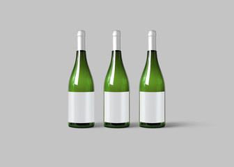 set of wine burgundy bottles