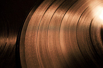 vinyl records in a dark surroundings