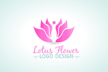 Logo woman beauty lotus flower vector web image