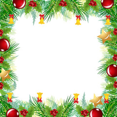 Fototapeta na wymiar Christmas border frame greetings card vector web image template