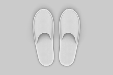 Cotton Cloth Spa Slipper For Branding. 3d render illustration.