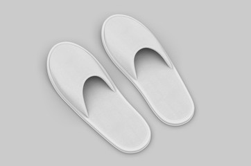 Cotton Cloth Spa Slipper For Branding. 3d render illustration.