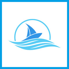 Abstract yacht and boat logo template. Sailing symbol.