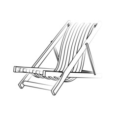 deckchair contour vector illustration isolated