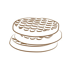 waffles contour simple vector illustration isolated