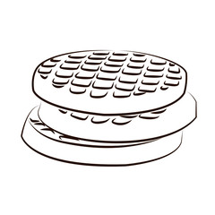 waffles contour simple vector illustration isolated