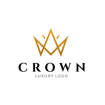 Crown logo king vector royal icon. Queen logotype symbol luxury design