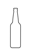 Mock up contour of a beer glass bottle. Menu design. White vertical background for screens gadgets.