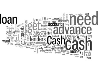 How To Get Your Cash Advance Loan Within An Hour