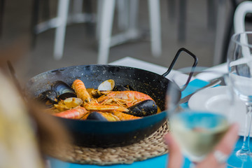Paella on the table