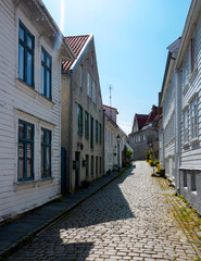 Fototapeta na wymiar White and beautiful old town Stavanger in Norway