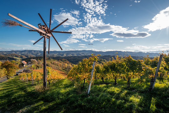 Herbstlandschaft an der S&uuml;dsteirischen Weinstrasse  mit Klapotetz