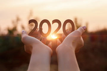 The new concept 2020 year.
