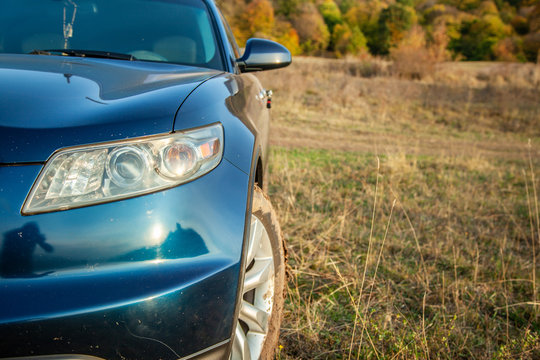 car in grass in nature background