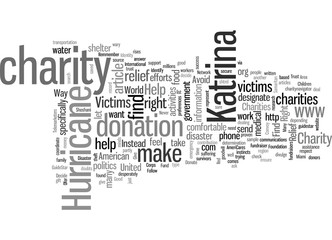 Fototapeta premium how to find the right charities to help hurricane katrina victims