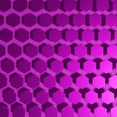 Purple background pattern pieces 3d hexagons