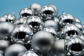 Christmas decoration. Christmas silver balls