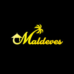Creative & Modern Typography Maldives Beach logo design template vector eps for travel or beach property company, business Or industry purpose ready to use